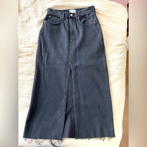 Pistola black denim midi skirt